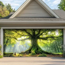 Landscape Door Decorations Garage Door Cover Outdoor Banner Large Backdrop for Holiday Outdoor Garage Door Home Wall Decorations Tree of Life