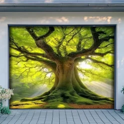 Landscape Door Decorations Garage Door Cover Outdoor Banner Large Backdrop for Holiday Outdoor Garage Door Home Wall Decorations Tree of Life