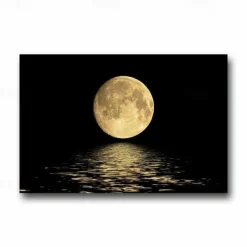 Landscape Prints Posters/Picture Black and White Moon Wall Art Wall Hanging Gift Home Decoration Rolled Canvas No Frame Unframed Unstretched Multiple Size