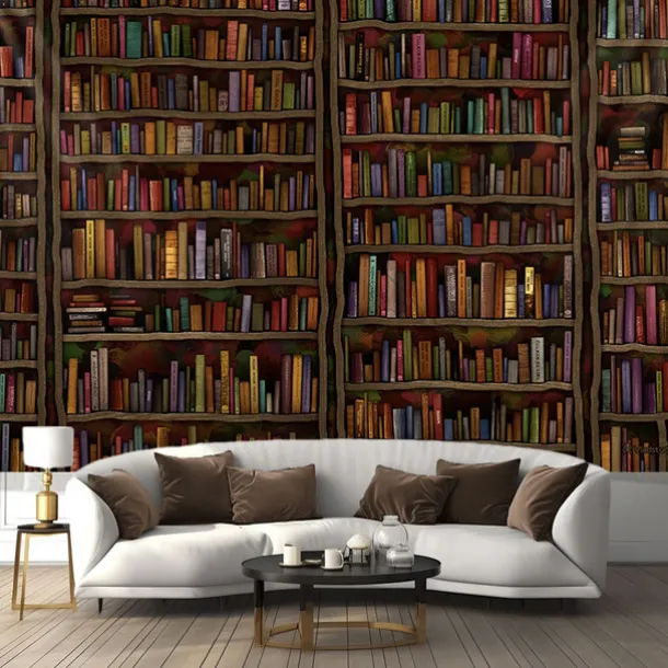 Landscape Vintage Bookshelf Hanging Tapestry Wall Art Large Tapestry Mural Decor Photograph Backdrop Blanket Curtain Home Bedroom Living Room Decoration