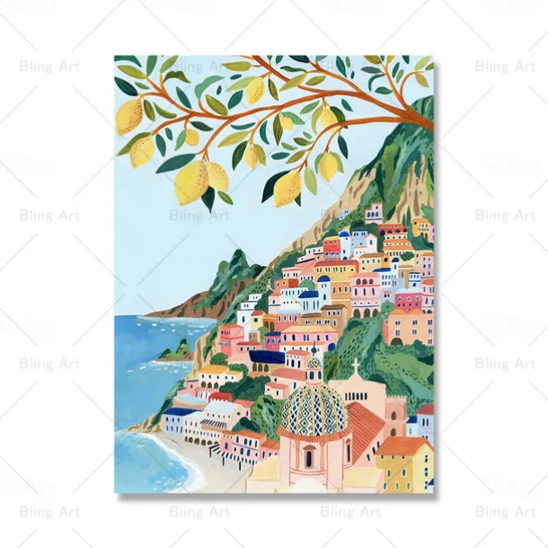 Landscape Wall Art Canvas Nordic Vintage Travel City Poster Paris Lisbon Japan Landscape Art Canvas Painting Housewarming Gift Wall Pictures Home Decor No Frame