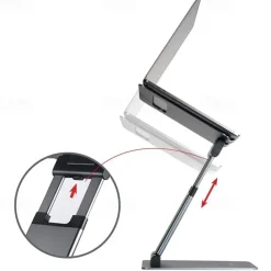 Laptop Stand for Desk Adjustable Laptop Stand Metal Silicone Portable Foldable All-In-1 Laptop Holder Compatible with Kindle Fire iPad Pro MacBook Air Pro 9 to 15.6 inch 17 inch