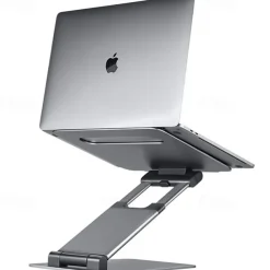 Laptop Stand for Desk Adjustable Laptop Stand Metal Silicone Portable Foldable All-In-1 Laptop Holder Compatible with Kindle Fire iPad Pro MacBook Air Pro 9 to 15.6 inch 17 inch