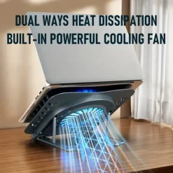 Laptop Stand With Cooling Fan Foldable Laptop Radiator And Holder Cooling Pad Bracket With Silent Fan For Macbook Tablet Notebook Stand Table For Laptop Accessories