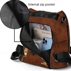 Large Capacity Black Cat Animal Print Multi-Carry Backpack - Durable and Spacious School Bag with Adjustable Straps, Available in Two Colors