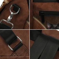 Large Capacity Black Cat Animal Print Multi-Carry Backpack - Durable and Spacious School Bag with Adjustable Straps, Available in Two Colors