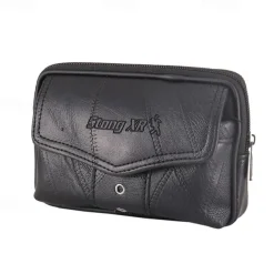 Large Capacity Men's Leather Bag Wear Belt Waist Bag Mobile Phone Bag Men's Coin Purse Cigarette Bag