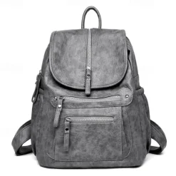 Large Capacity PU Leather Backpack for School and Travel - Stylish and Durable, Perfect for Students, Back to School