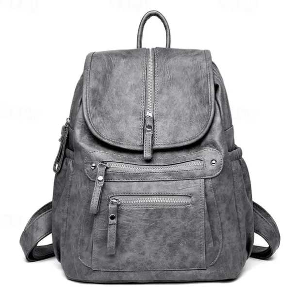 Large Capacity PU Leather Backpack for School and Travel - Stylish and Durable, Perfect for Students, Back to School