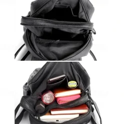 Large Capacity PU Leather Backpack for School and Travel - Stylish and Durable, Perfect for Students, Back to School