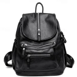 Large Capacity PU Leather Backpack for School and Travel - Stylish and Durable, Perfect for Students, Back to School