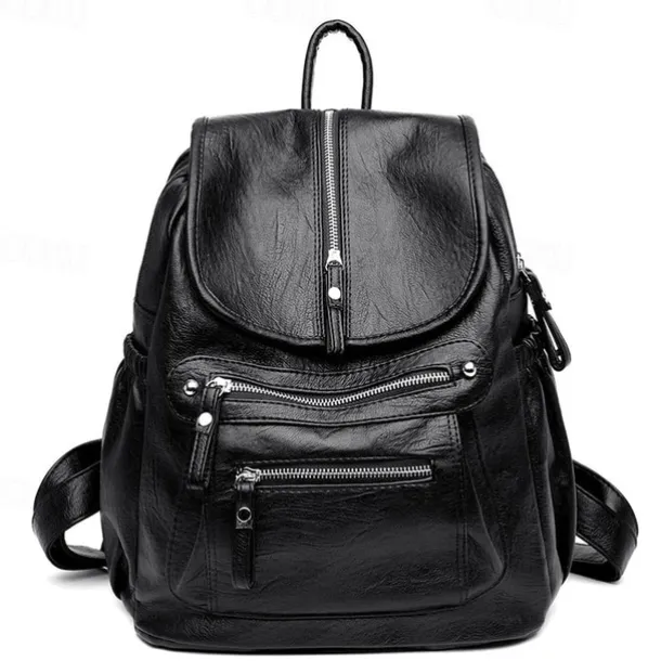 Large Capacity PU Leather Backpack for School and Travel - Stylish and Durable, Perfect for Students, Back to School