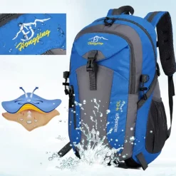 Large Capacity Waterproof Polyester Backpack for Hiking, Travel, and School - Durable and Versatile for Students and Outdoor Enthusiasts, Back to School