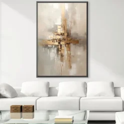 Large hand painted Gold Leaf Painting On Canvas Abstract Beige Oil Painting Luxury Art Textured Painting Hand Painted Art Golden oil painting Wall Decoration for hotel decoration