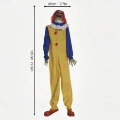Large Outdoor Clown Electric Sensor Sound and Light Halloween Garden Decoration Props with Movement Sound and Lights