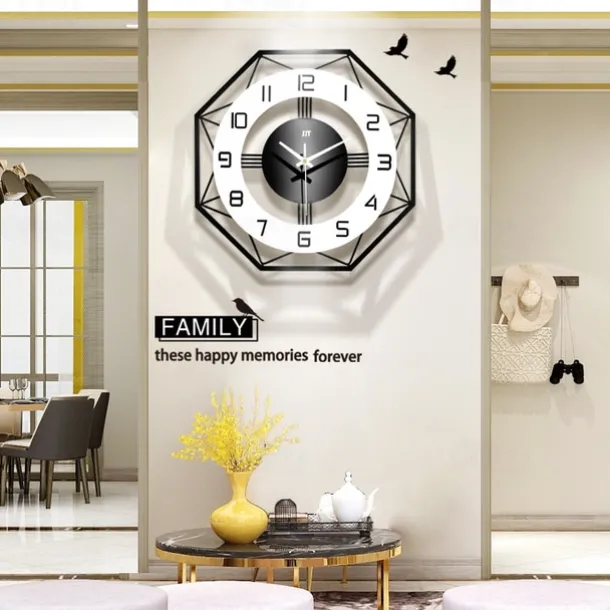 Large Wall Clocks for Living Room Decor 16 inch Silent Modern Wall Clocks Wall Clock Battery Operated Non Ticking Black Wood Decorative Clock Wall for Kitchen Bedroom Office Classroom