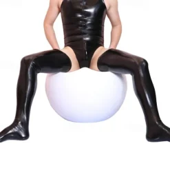 Latex Thigh Thigh High Stockings Glossy Finish Socks Men's Women's Shinny Leather Fetish Wet Look Costume for Nightclub Pride Parade Pride Month Halloween Carnival Adults'