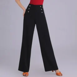 Latin Dance Ballroom Dance Pants Pure Color Splicing Women's Performance Training High Spandex