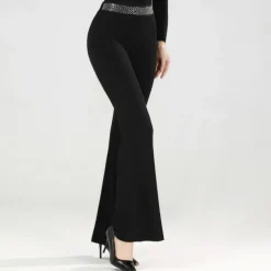 Latin Dance Ballroom Dance Pants Pure Color Splicing Women's Performance Training High Modal