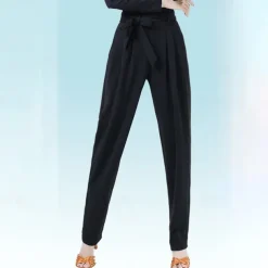 Latin Dance Ballroom Dance Pants Sashes / Ribbons Buttons Pure Color Women's Performance Training High Spandex