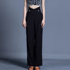 Latin Dance Ballroom Dance Pants Buttons Women's Performance Daily Wear High Spandex