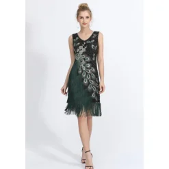 Latin Dance Dance Costumes Dress Beading Tassel Sequins Women's Performance Party Sleeveless Natural Polyester