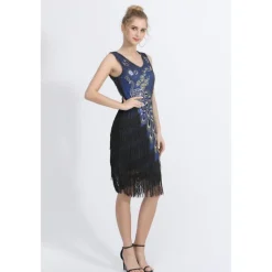 Latin Dance Dance Costumes Dress Beading Tassel Sequins Women's Performance Party Sleeveless Natural Polyester