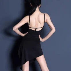 Latin Dance Exotic Dancewear Latin Salsa Dance Dress Pure Color Women's Performance Daily Wear Sleeveless Crystal Cotton