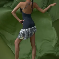 Latin Dance Exotic Dancewear Latin Salsa Dance Skirts Splicing Women's Performance Daily Wear Sleeveless Natural Terylene