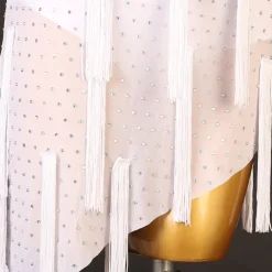 Latin Dance Exotic Dancewear Latin Salsa Dance Dress Tassel Crystals / Rhinestones Women's Performance Daily Wear Sleeveless Spandex