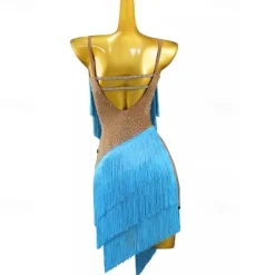 Latin Dance Exotic Dancewear Latin Salsa Dance Dress Tassel Women's Performance Daily Wear Sleeveless Spandex