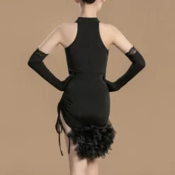 Latin Dance Kids' Dancewear Skirts Splicing Girls' Performance Daily Wear Sleeveless High Spandex