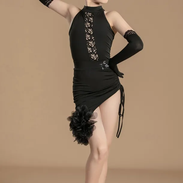 Latin Dance Kids' Dancewear Skirts Splicing Girls' Performance Daily Wear Sleeveless High Spandex