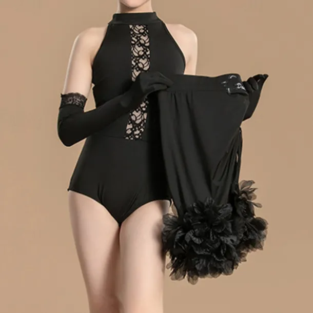 Latin Dance Kids' Dancewear Skirts Splicing Girls' Performance Daily Wear Sleeveless High Spandex