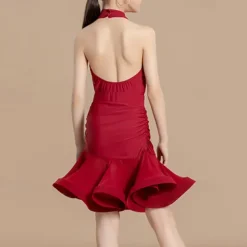 Latin Dance Kids' Dancewear Skirts Splicing Girls' Performance Daily Wear Sleeveless High Lycra