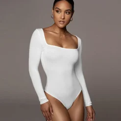 Latin Dance Leotard / Onesie Pure Color Women's Training Daily Wear Long Sleeve Polyester