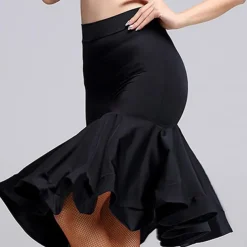 Latin Dance Skirts Draping Split Ruching Women's Training Performance Dropped Spandex