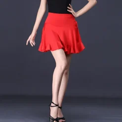 Latin Dance Skirts Pure Color Women's Performance Daily Wear High Milk Fiber
