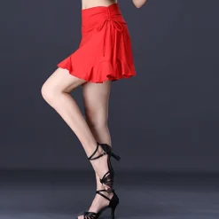 Latin Dance Skirts Pure Color Women's Performance Daily Wear High Milk Fiber