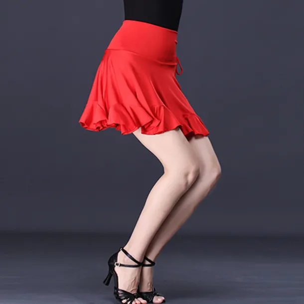Latin Dance Skirts Pure Color Women's Performance Daily Wear High Milk Fiber