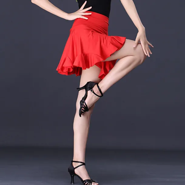 Latin Dance Skirts Pure Color Women's Performance Daily Wear High Milk Fiber