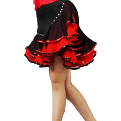 Latin Dance Skirts Ruching Split Joint Crystals / Rhinestones Women's Training Performance Chiffon Ice Silk