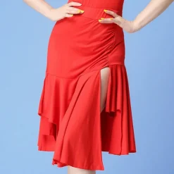 Latin Dance Skirts Split Women's Training Performance Natural Milk Fiber