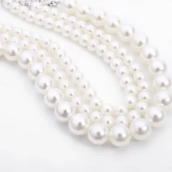 Layered Necklace Pearl Women's Elegant Fashion Layered Cute Circle Necklace For Wedding Party Prom