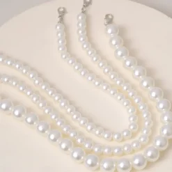 Layered Necklace Pearl Women's Elegant Fashion Layered Cute Circle Necklace For Wedding Party Prom