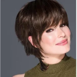 Layered Wig Short Pixie Cut Wig for Women Short Layered Straight Wavy Cut Hair for Women Pixie Cut Wigs with Bangs Synthetic Hair Natural Looking For Daily Party Use