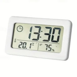 LCD Digital Clock Mute Desktop Clock Temperature Sensor Battery Powered LED Electronic Alarm Clocks Bedroom Indoor Wall Clocks