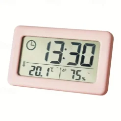 LCD Digital Clock Mute Desktop Clock Temperature Sensor Battery Powered LED Electronic Alarm Clocks Bedroom Indoor Wall Clocks