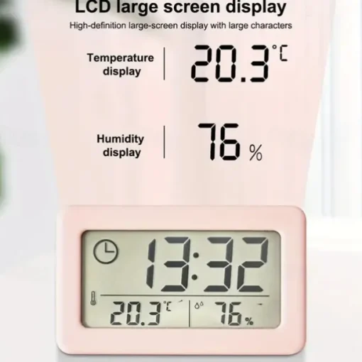 LCD Digital Clock Mute Desktop Clock Temperature Sensor Battery Powered LED Electronic Alarm Clocks Bedroom Indoor Wall Clocks