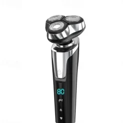 LCD Display Electric Shaver Dry/Wet Cordless Razor Type-C Quick Charging Rotary Floating Beard Trimmer